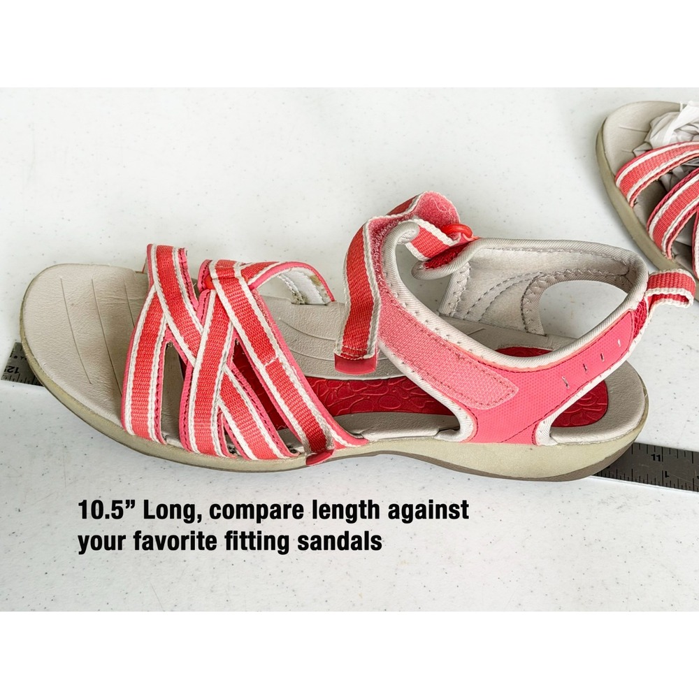 Croft & Barrow Size 8 Coral Salmon Sandals Adjustable Strap Beach Vacation - Picture 7 of 7